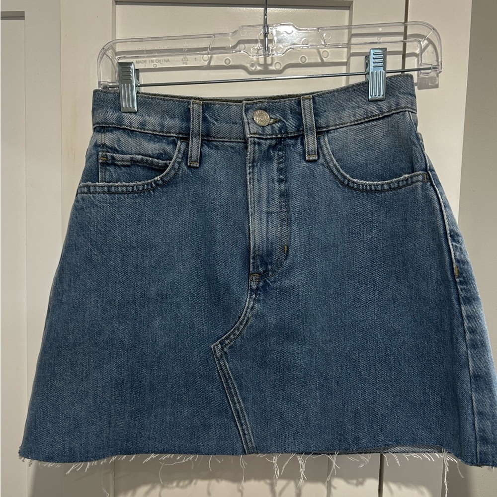 Frame Denim Blue A-Line Mini Skirt Casual